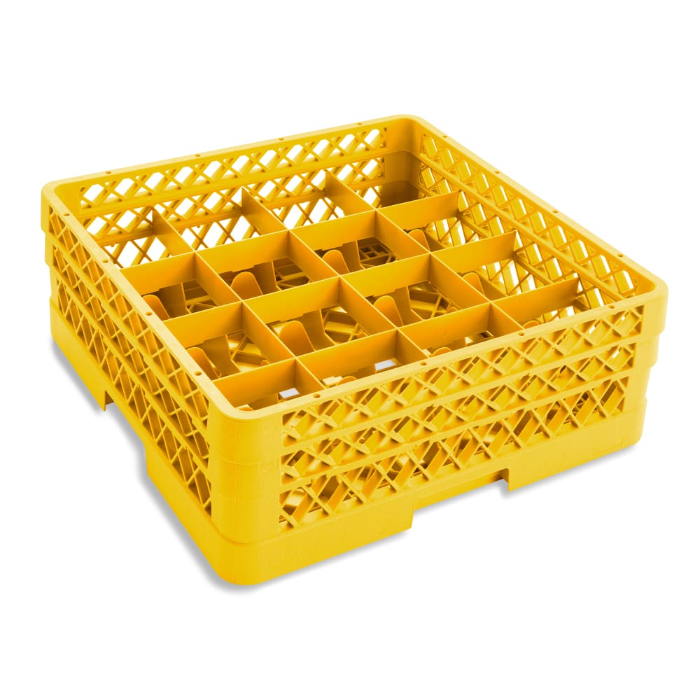 Vollrath TR8DA Rack-Master Glass Rack w/ (16) Compartments - (2) Extenders, Yellow