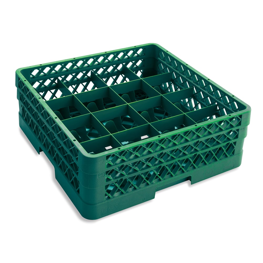 Vollrath TR8DA Rack-Master Glass Rack w/ (16) Compartments - (2) Extenders, Green