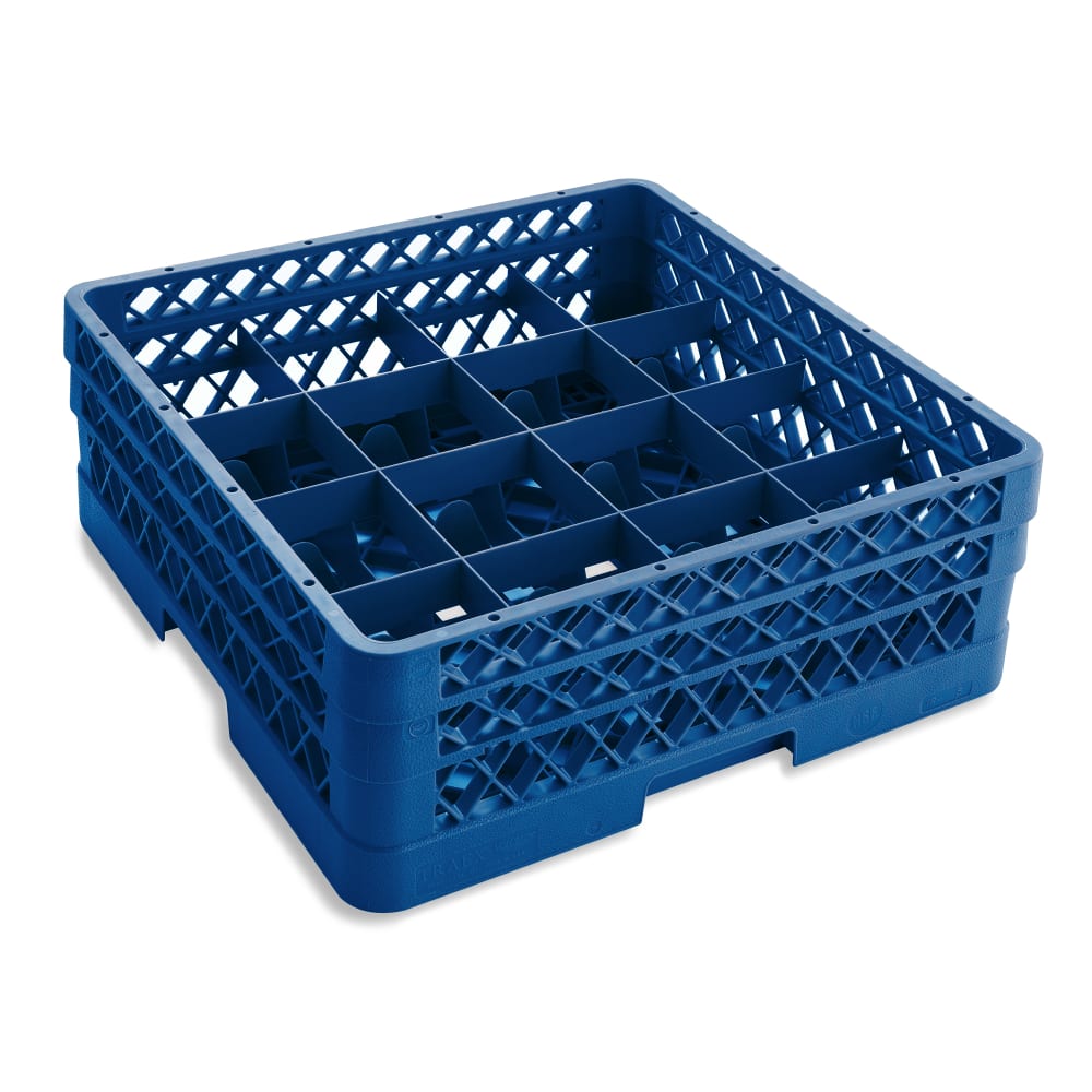 Vollrath TR8DA Rack-Master Glass Rack w/ (16) Compartments - (2) Extenders, Royal Blue