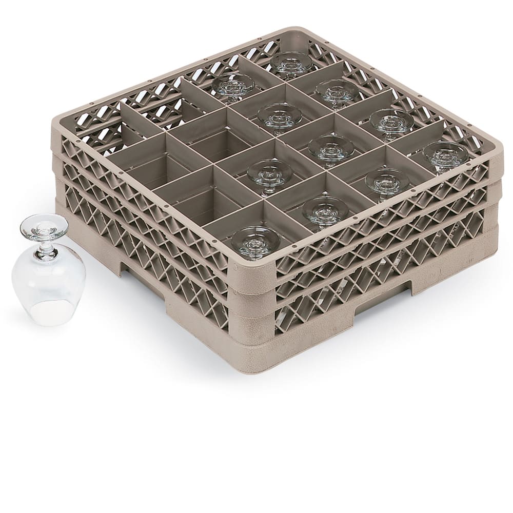 Vollrath TR8DD Traex® Glass Rack w/ (16) Compartments - (2) Extenders, Beige