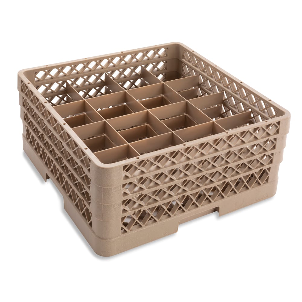 Vollrath TR8DDA Traex® Glass Rack w/ (16) Compartments - (3) Extenders, Beige