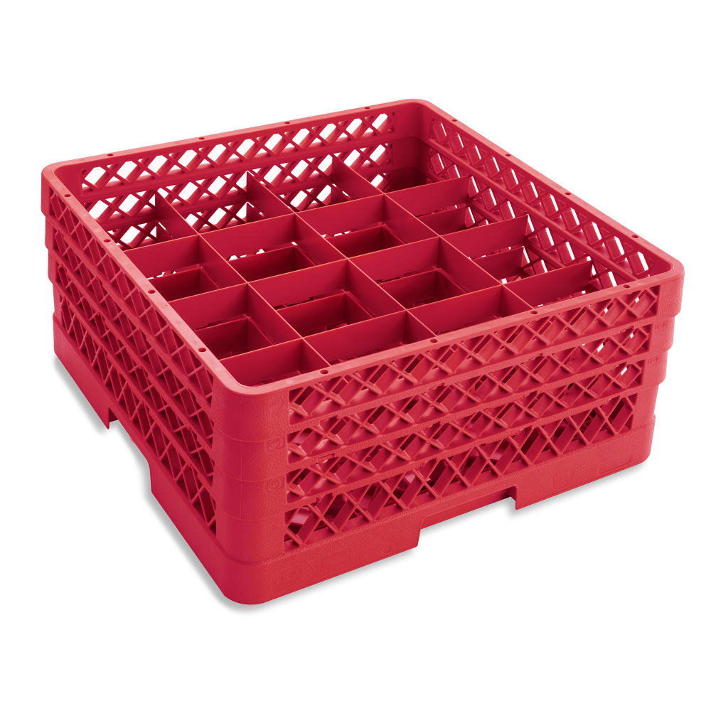 Vollrath TR8DDA Rack-Master Glass Rack w/ (16) Compartments - (3) Extenders, Red