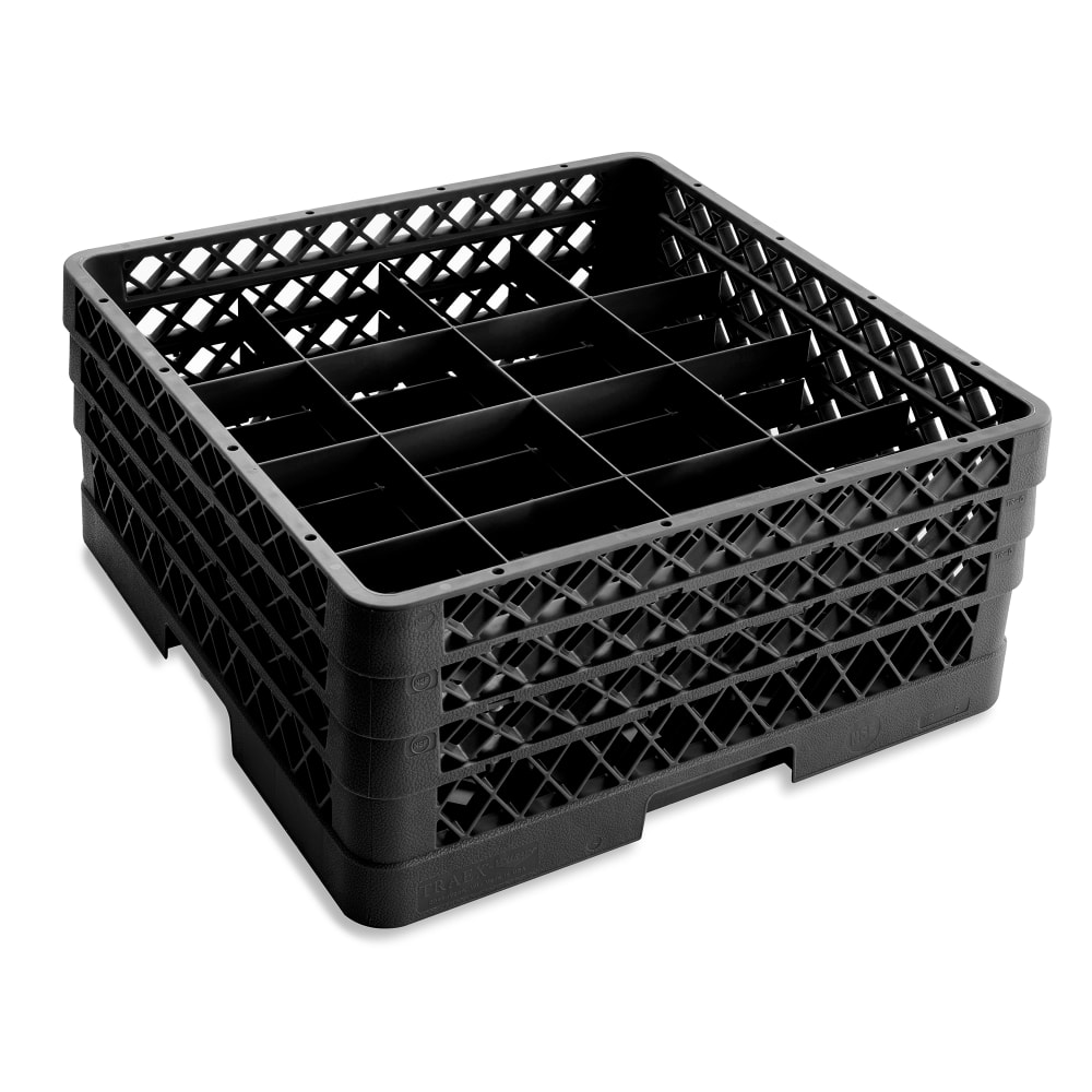 Vollrath TR8DDA Rack-Master Glass Rack w/ (16) Compartments - (3) Extenders, Black
