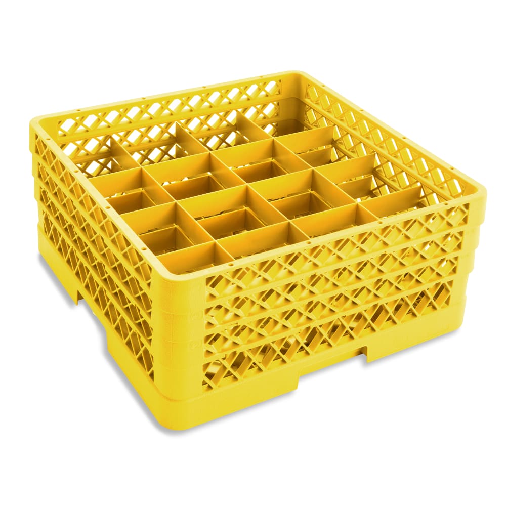 Vollrath TR8DDA Rack-Master Glass Rack w/ (16) Compartments - (3) Extenders, Yellow
