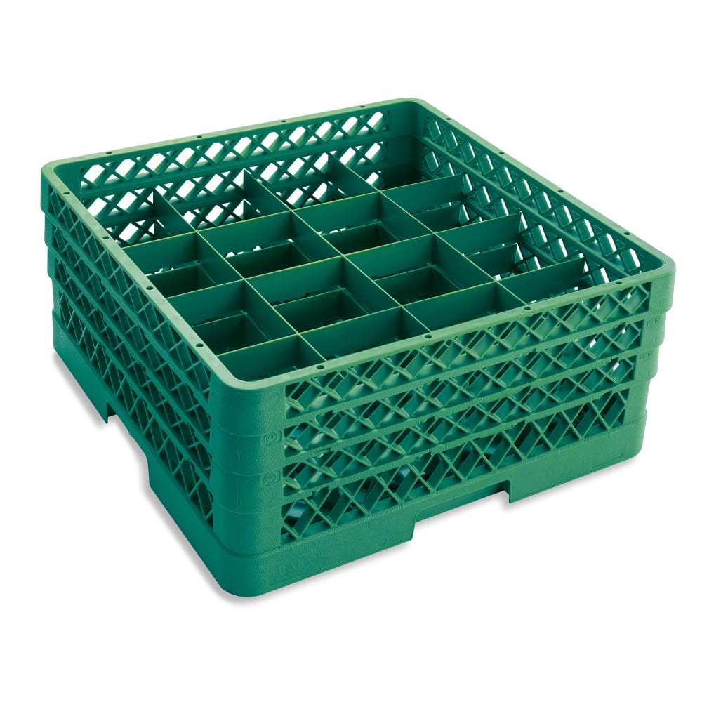Vollrath TR8DDA Rack-Master Glass Rack w/ (16) Compartments - (3) Extenders, Green