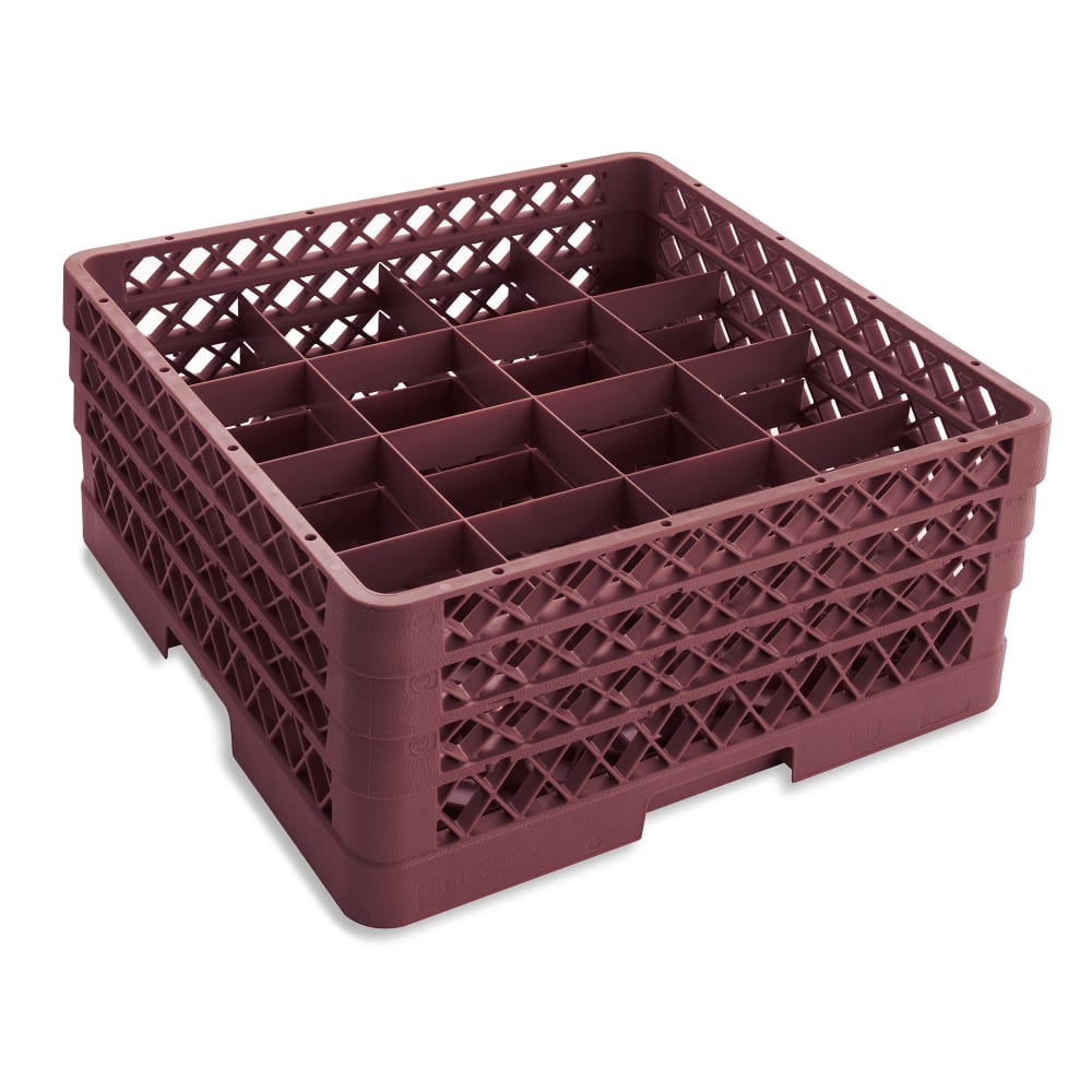 Vollrath TR8DDA Rack-Master Glass Rack w/ (16) Compartments - (3) Extenders, Burgundy