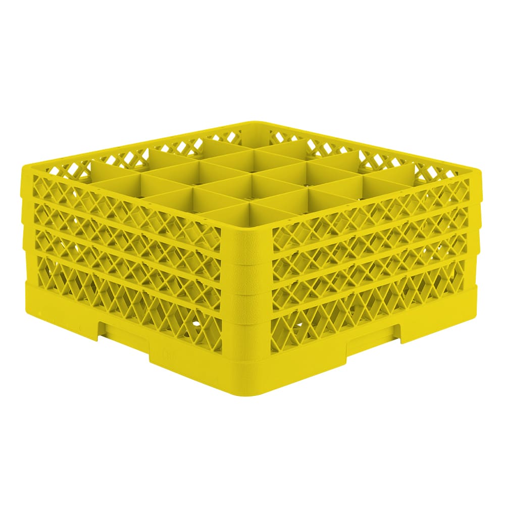 Vollrath TR8DDD Rack-Master Glass Rack w/ (16) Compartments - (3) Extenders, Yellow