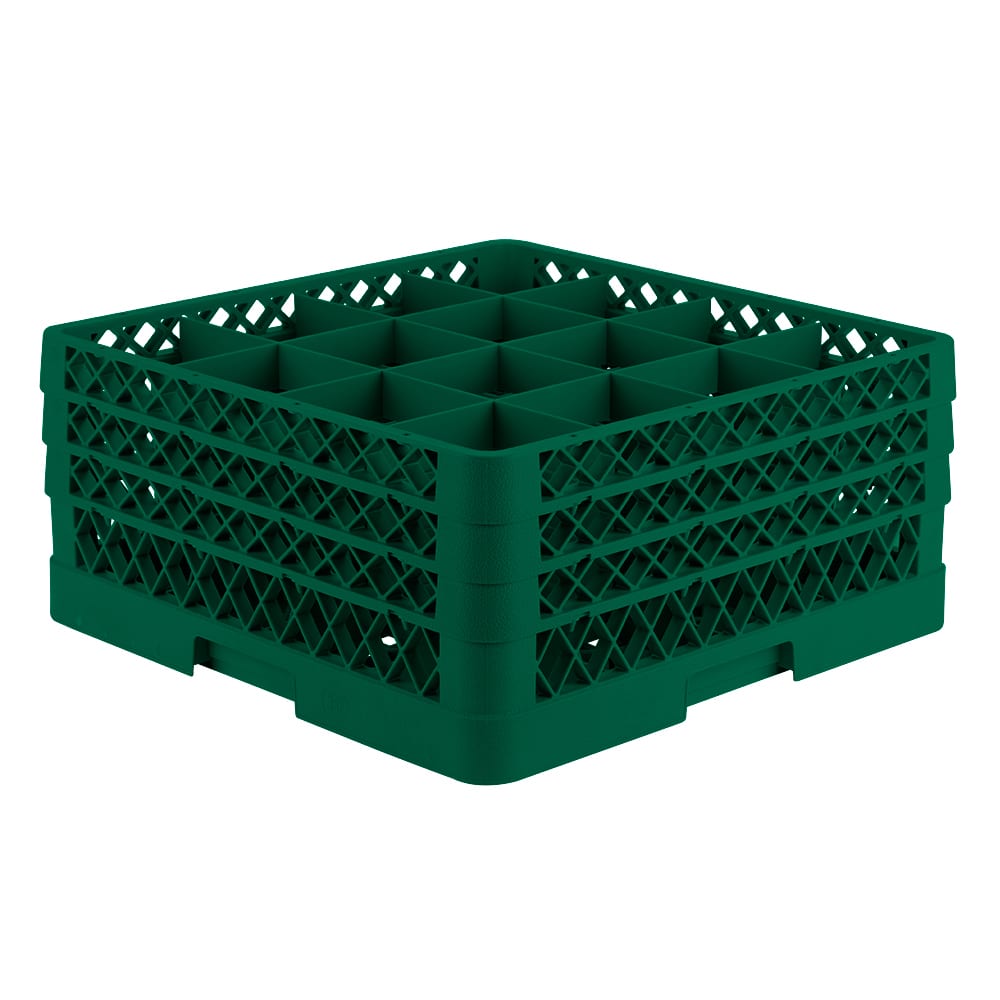 Vollrath TR8DDD Rack-Master Glass Rack w/ (16) Compartments - (3) Extenders, Green