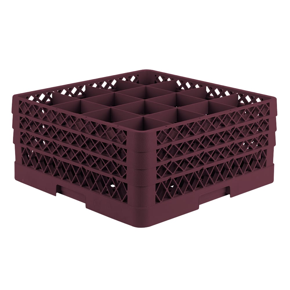 Vollrath TR8DDD Rack-Master Glass Rack w/ (16) Compartments - (3) Extenders, Burgundy