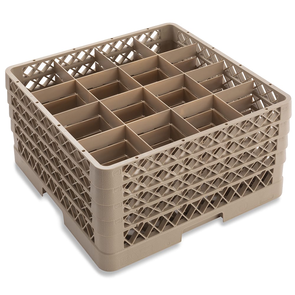 Vollrath TR8DDDD Traex® Glass Rack w/ (16) Compartments - (4) Extenders, Beige