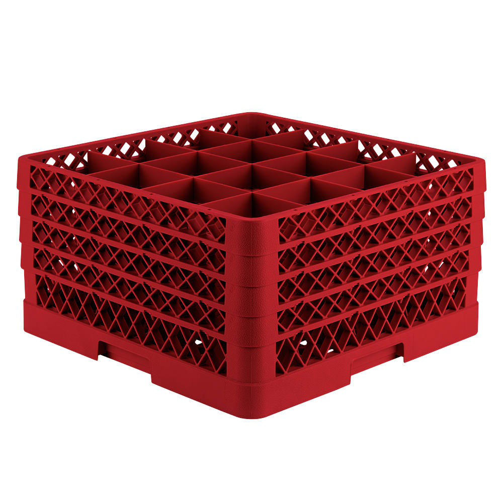 Vollrath TR8DDDD Rack-Master Glass Rack w/ (16) Compartments - (4) Extenders, Red