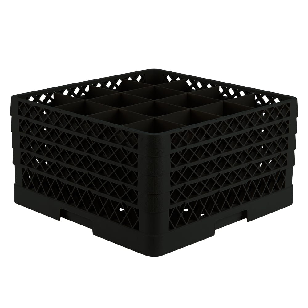 Vollrath TR8DDDD Rack-Master Glass Rack w/ (16) Compartments - (4) Extenders, Black