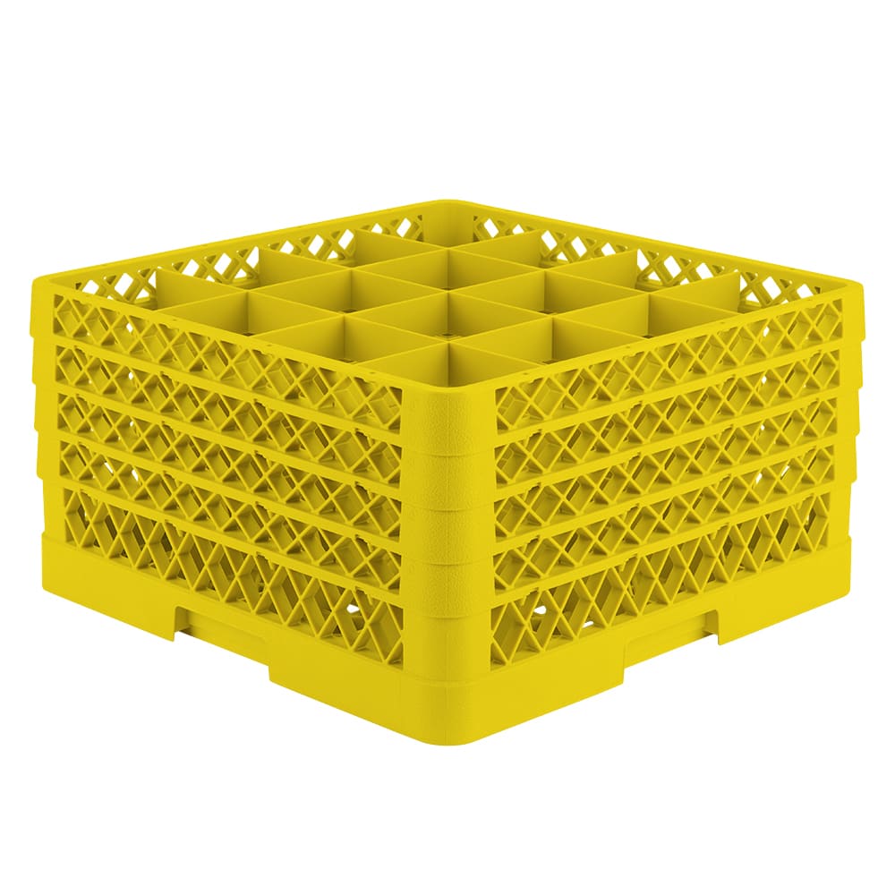 Vollrath TR8DDDD Rack-Master Glass Rack w/ (16) Compartments - (4) Extenders, Yellow