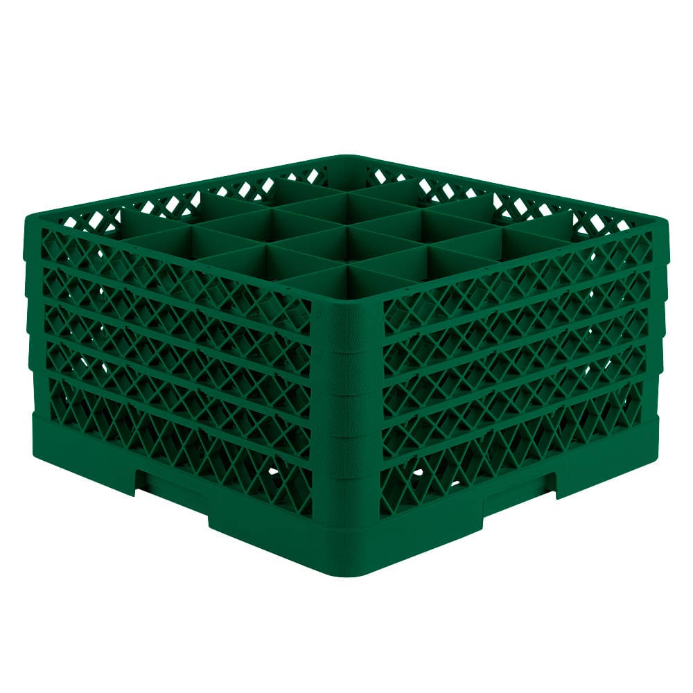 Vollrath TR8DDDD Rack-Master Glass Rack w/ (16) Compartments - (4) Extenders, Green