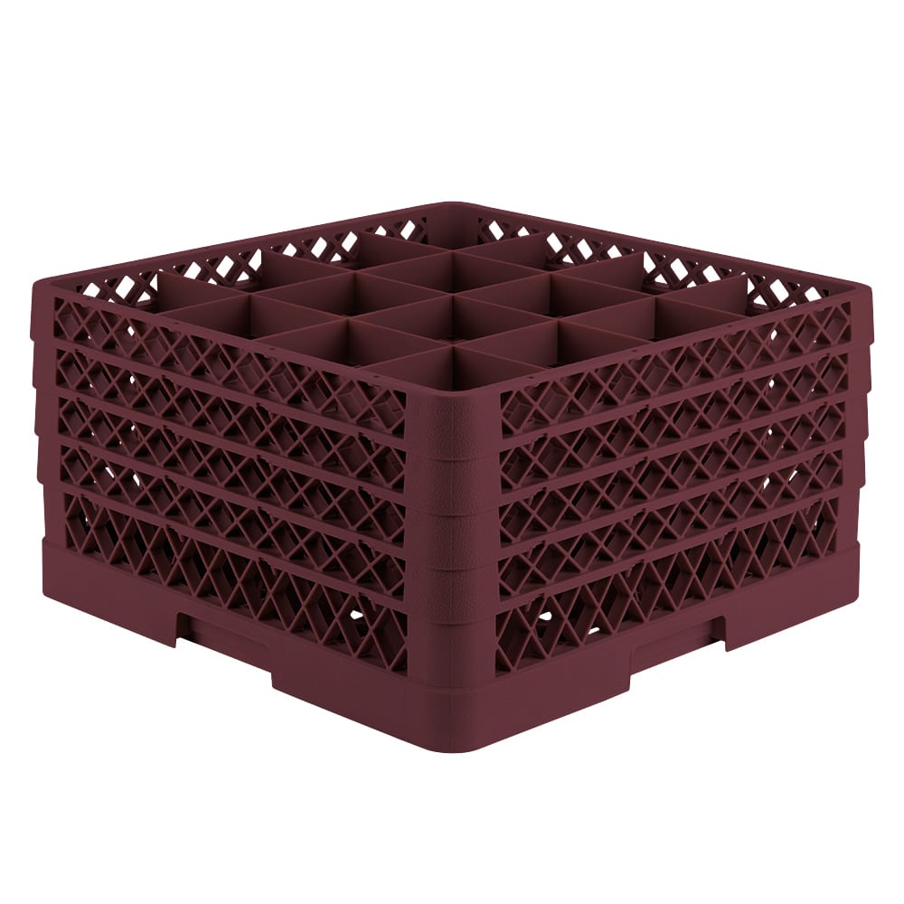 Vollrath TR8DDDD Rack-Master Glass Rack w/ (16) Compartments - (4) Extenders, Burgundy