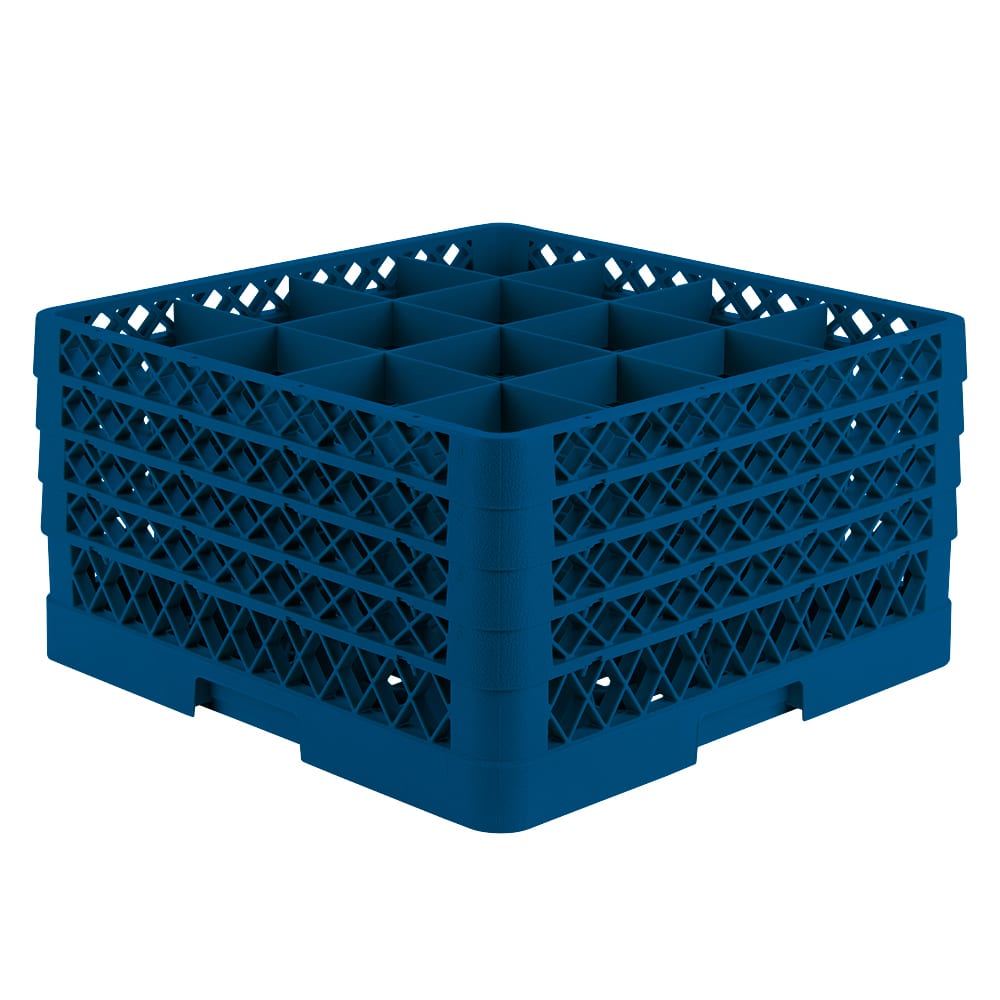 Vollrath TR8DDDD Rack-Master Glass Rack w/ (16) Compartments - (4) Extenders, Royal Blue