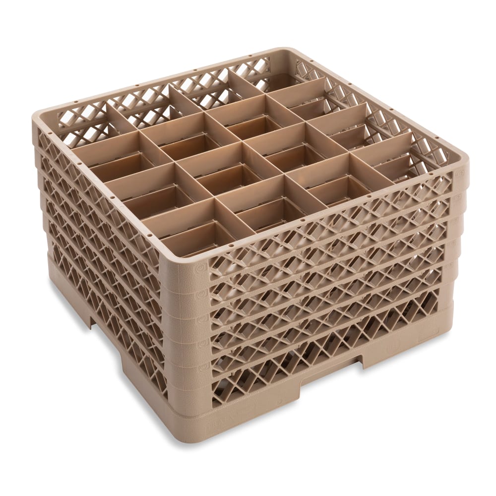 Vollrath TR8DDDDD Traex® Full Size Glass Rack w/ (16) Compartments - (5) Extenders, Beige