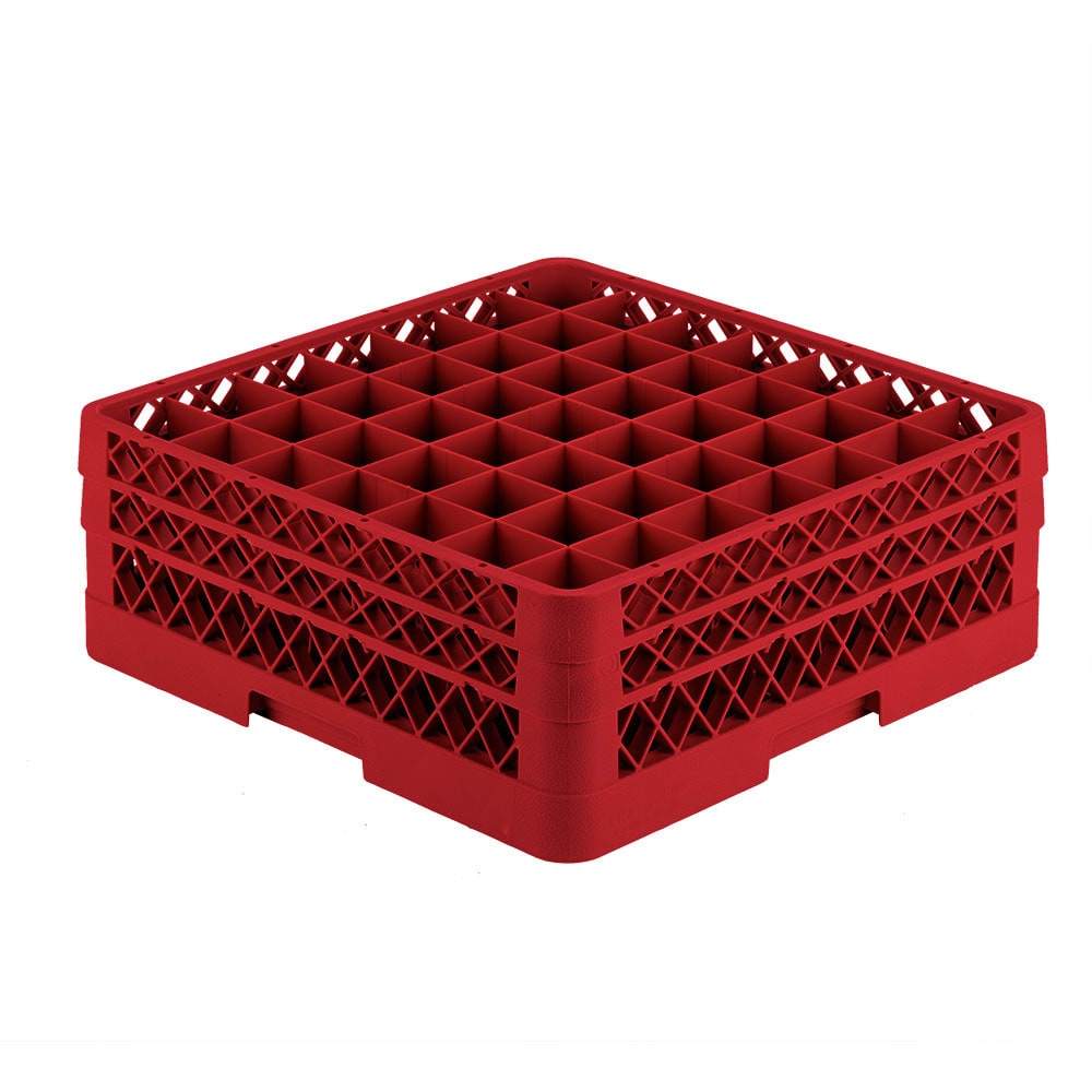 Vollrath TR9EE Rack-Master Glass Rack w/ (49) Compartments - (2) Extenders, Red