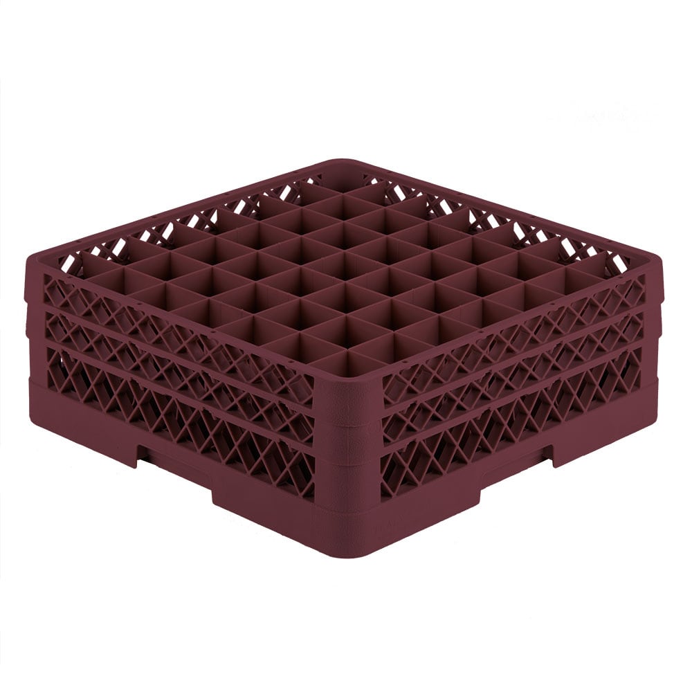 Vollrath TR9EE Rack-Master Glass Rack w/ (49) Compartments - (2) Extenders, Burgundy