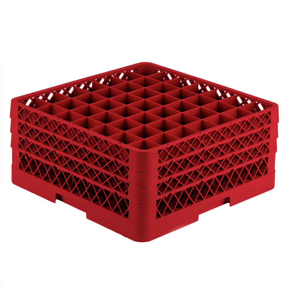 Vollrath TR9EEE Rack-Master Glass Rack w/ (49) Compartments - (3) Extenders, Red