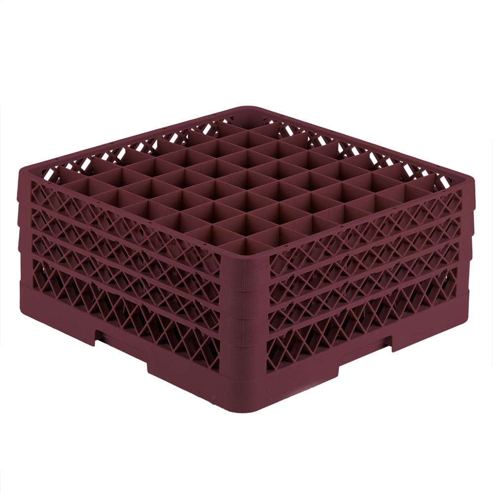 Vollrath TR9EEE Rack-Master Glass Rack w/ (49) Compartments - (3) Extenders, Burgundy