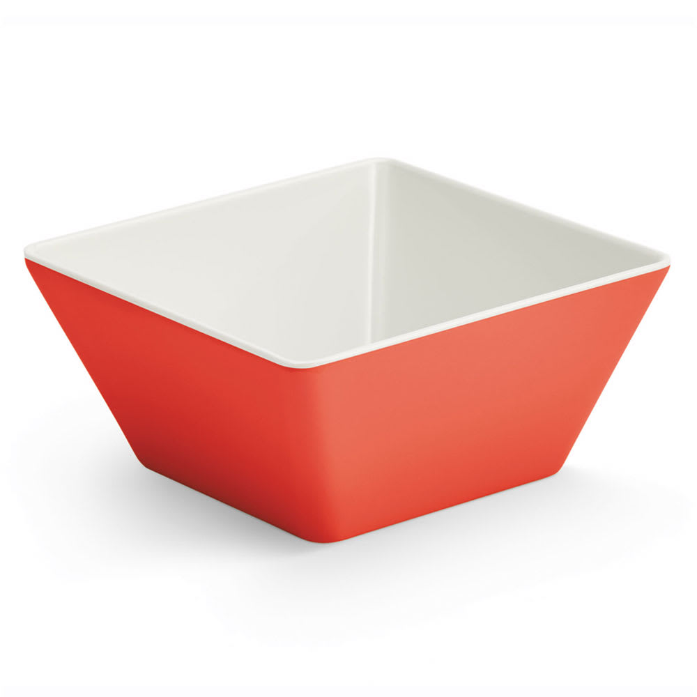 Vollrath V2220240 50 oz Square Melamine Serving Bowl, Red