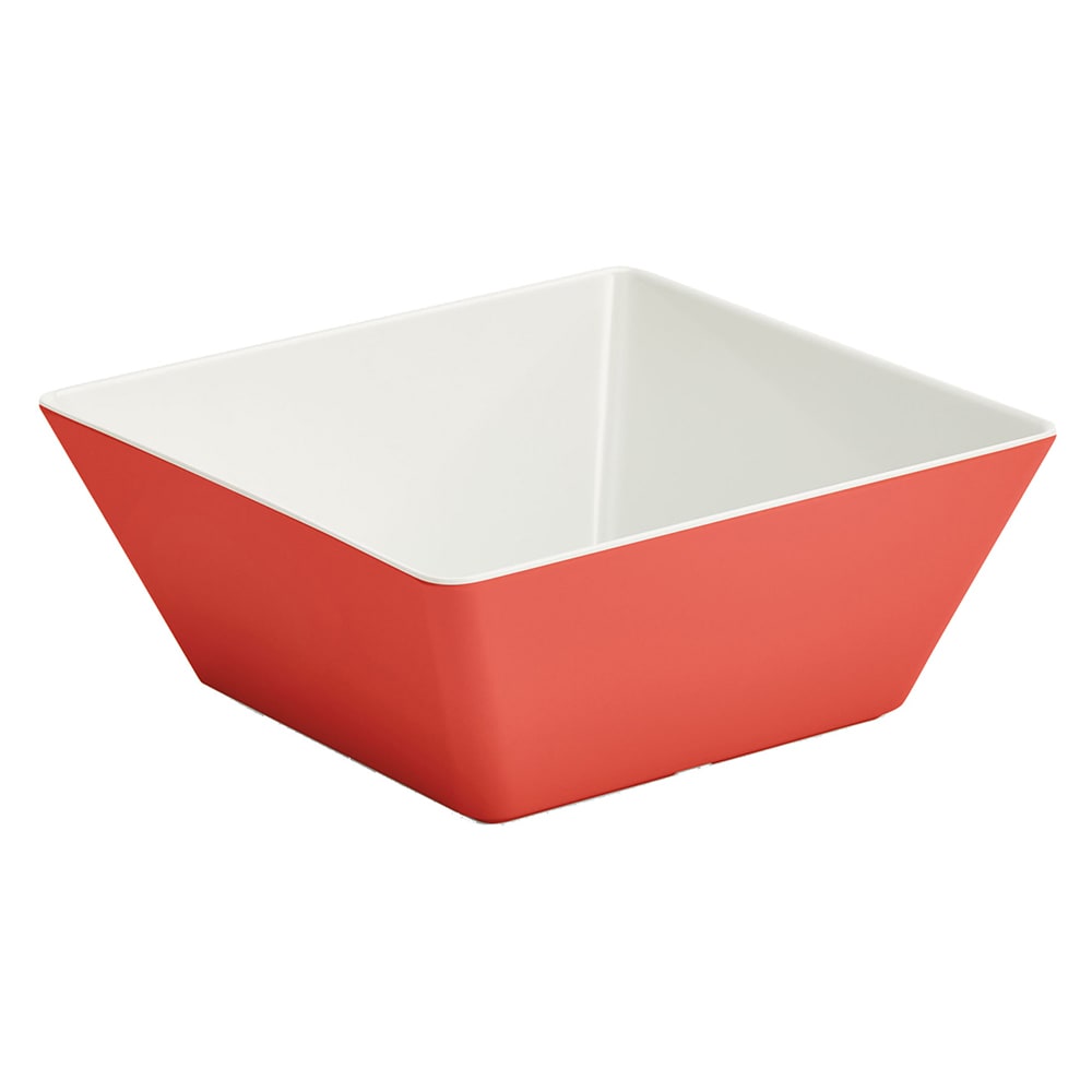 Vollrath V2220340 3 qt Square Melamine Serving Bowl, Red