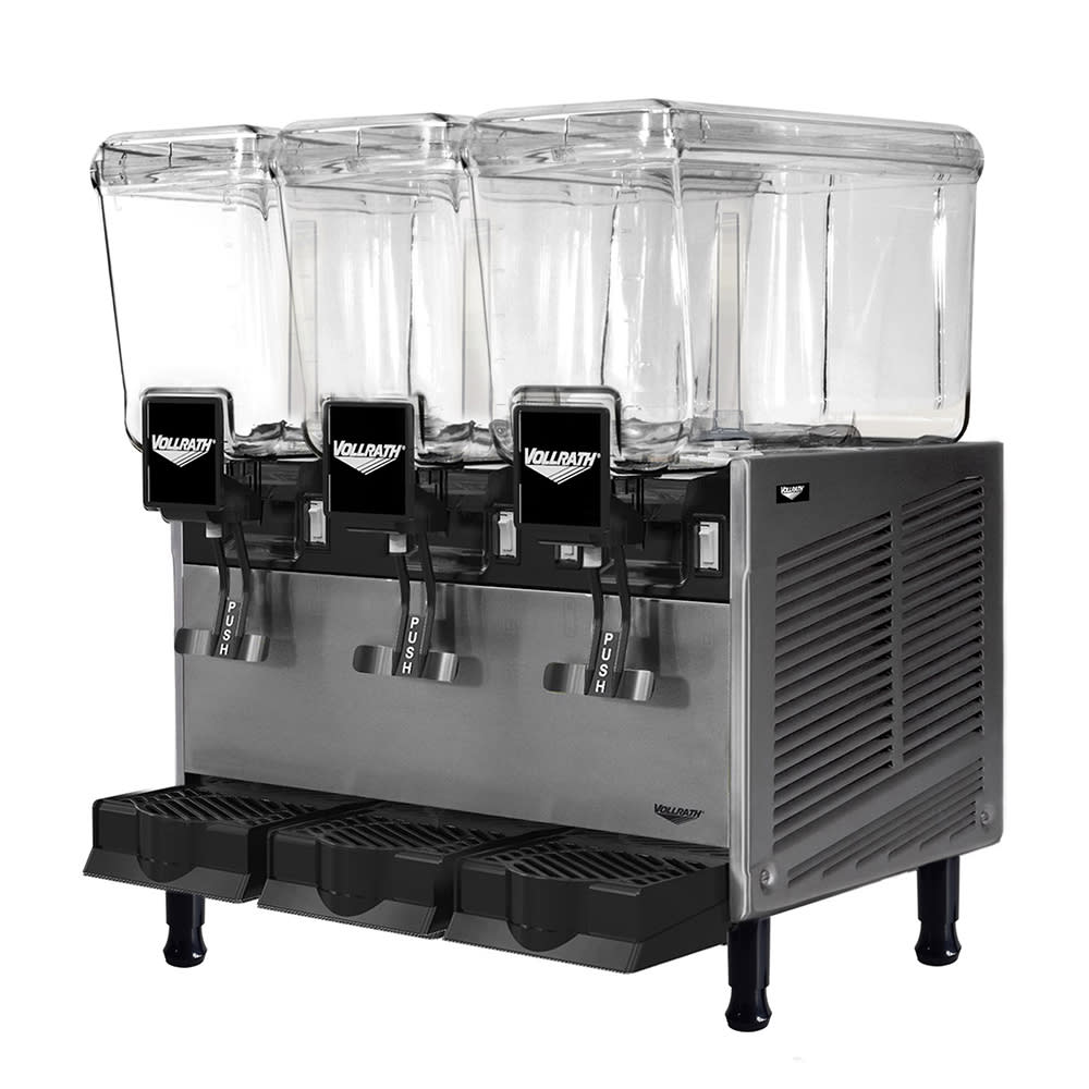 Vollrath VBBD3-37-F Pre Mix Refrigerated Dispenser w/ (3) 3 1/5 gal Bowls - Fountain Spray Circulation, 115v