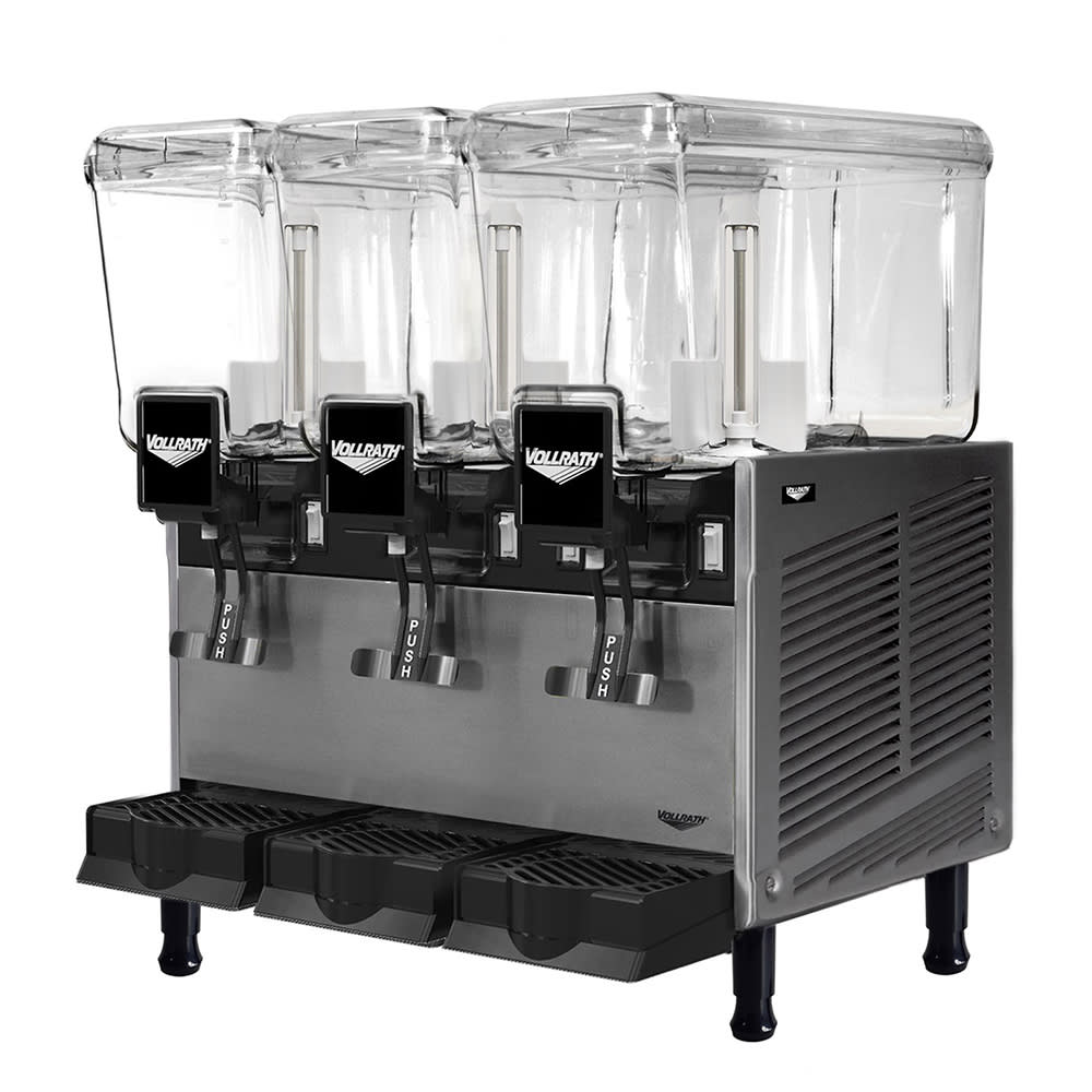 Vollrath VBBD3-37-S Pre Mix Refrigerated Dispenser w/ (3) 3 1/5 gal Bowls - Stirring Paddle Circulation, 115v