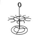 Vollrath WR-1026-06 Circular Wire Stemware Flight Caddy - Holds 6 Glasses, Black thumbnail 2