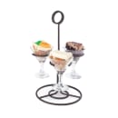 Vollrath WR-1027-06 Circular Wire Stemware Flight Caddy - Holds 3 Glasses, Black thumbnail 2