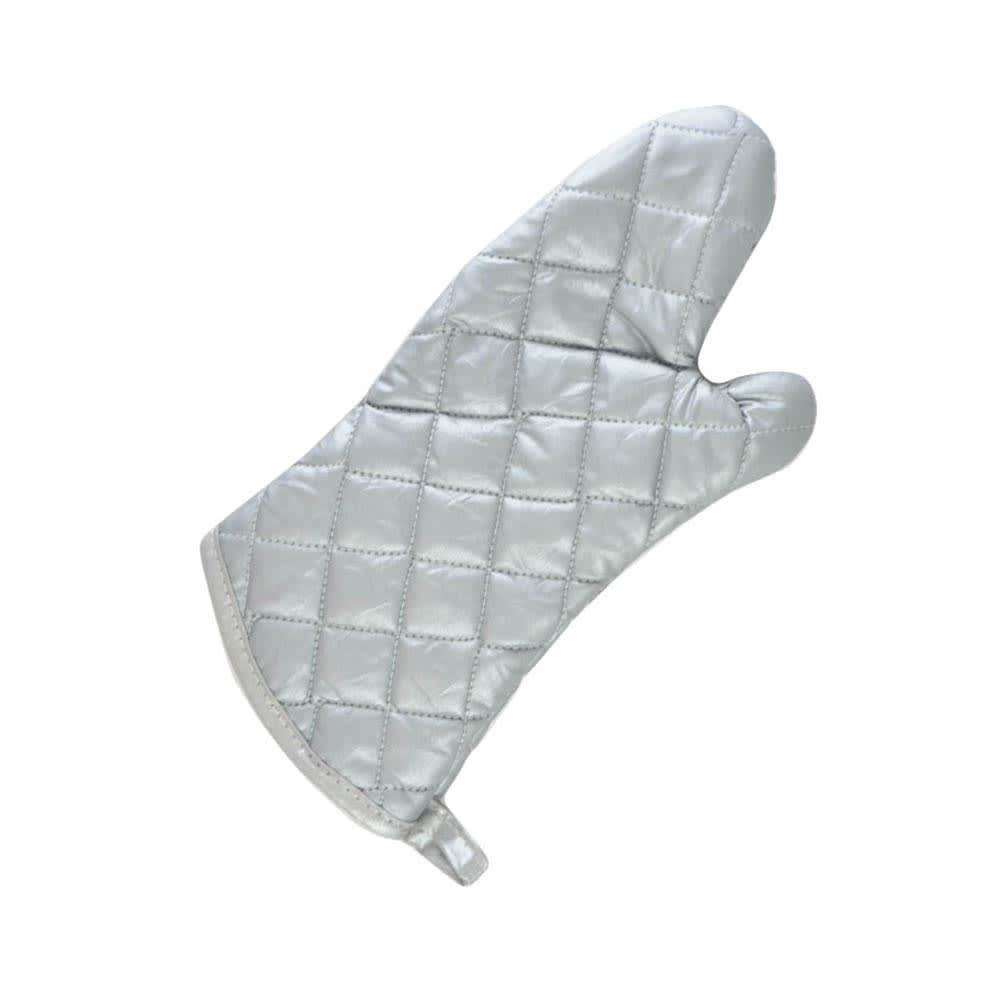 Intedge 15" Conventional Oven Mitt - Silicone Coated Cotton, Silver (338S-15)