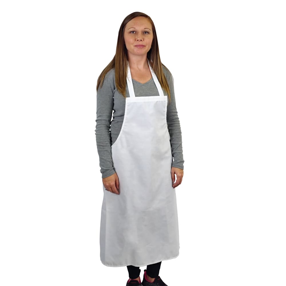 Intedge Oversized Bib Apron w/Poly Cotton Blend, 36" x 36", White (340WS)