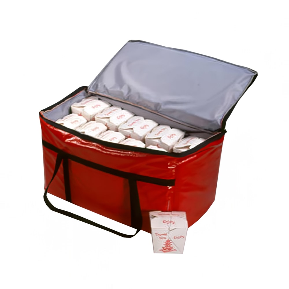 Intedge Insulated Food Carrier - 22" x 12" x 12", Vinyl, Black (IFC-1)