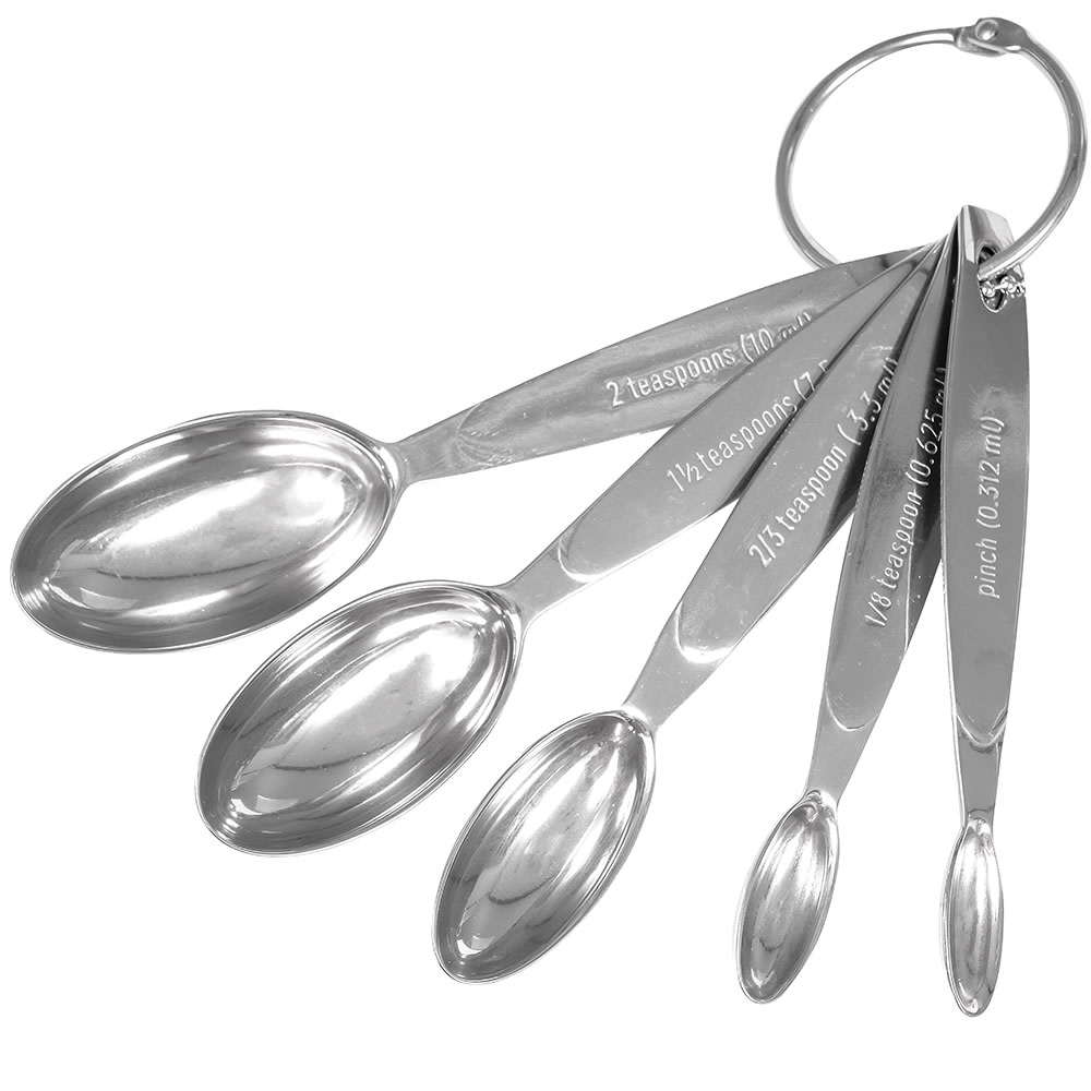 Cuisipro Measuring Spoon Set, Includes pinch, 1/8, 2/3, 1 1/2 and 2 tsp, Stainless Steel (74-7144)