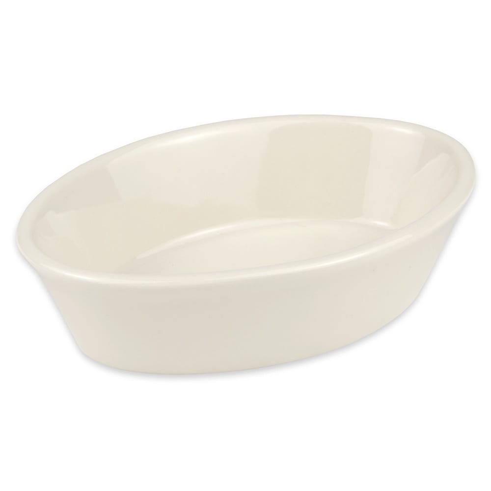 Homer Laughlin 600 5-1/2", Oval, Baking Dish w/ 7 1/4 oz Capacity, Rolled Edge, Ivory
