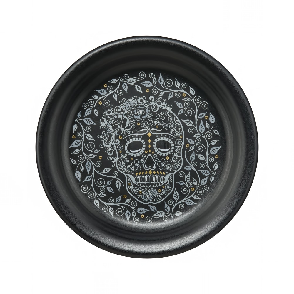 Fiesta 6 5/8" Round Fiesta® Skull and Vine Plate - China, Black (HL146141590)