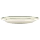Homer Laughlin HL1531 9 1/2" x 6 3/4" Oval Platter - China, Ivory w/ Green Band thumbnail 2