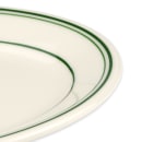 Homer Laughlin HL1531 9 1/2" x 6 3/4" Oval Platter - China, Ivory w/ Green Band thumbnail 4