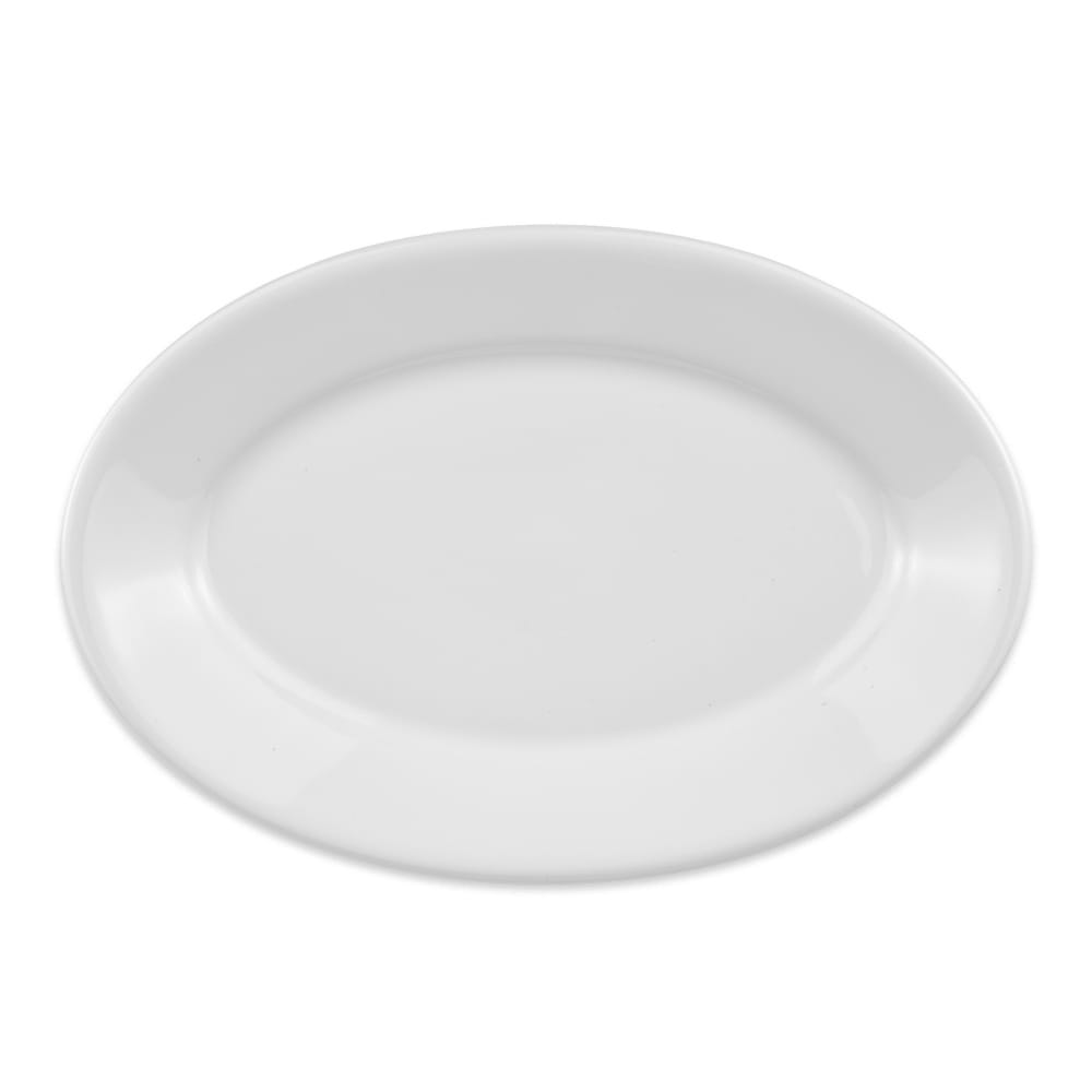 Homer Laughlin HL15710000 13 3/8" x 9 1/4" Oval Platter - China, Arctic White
