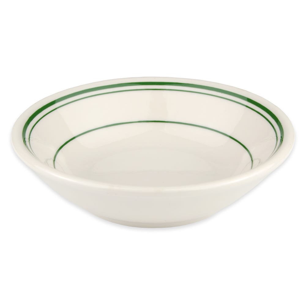 Homer Laughlin HL1631 6 oz Round Fruit Bowl - China, Ivory w/ Green Band