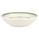 Homer Laughlin HL1631 6 oz Round Fruit Bowl - China, Ivory w/ Green Band thumbnail 2