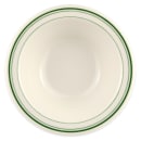 Homer Laughlin 1701 9 oz Round Grapefruit Bowl - China, Ivory w/ Green Band thumbnail 3