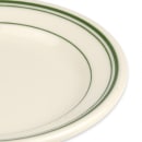 Homer Laughlin HL2011 6 1/4" Round Plate - China, Ivory w/ Green Band thumbnail 4