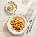 Homer Laughlin HL2011 6 1/4" Round Plate - China, Ivory w/ Green Band thumbnail 6