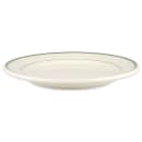 Homer Laughlin HL2061 9 5/8" Round Plate - China, Ivory w/ Green Band thumbnail 2
