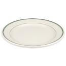 Homer Laughlin HL2061 9 5/8" Round Plate - China, Ivory w/ Green Band thumbnail 3