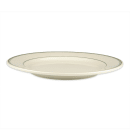 Homer Laughlin HL2081 11 1/8" Round Plate - China, Ivory w/ Green Band thumbnail 2