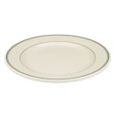 Homer Laughlin HL2081 11 1/8" Round Plate - China, Ivory w/ Green Band thumbnail 3