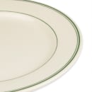 Homer Laughlin HL2081 11 1/8" Round Plate - China, Ivory w/ Green Band thumbnail 4